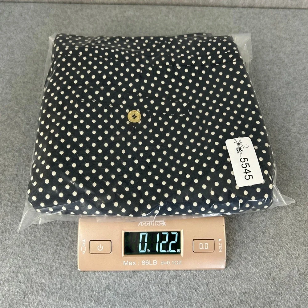 Tory Burch Jacquard Polka Dot‎ Cropped Pants Navy Blue White Slim Leg Womens 10